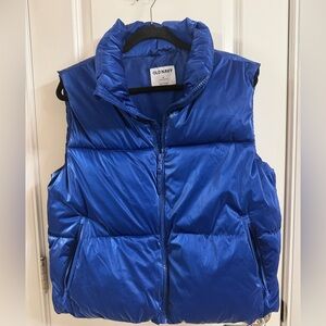 Old Navy Metallic Blue Puffer Vest